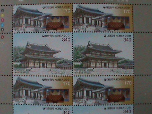 ​KOREA-SC#2068-SEONJEONGJEON & INJEONGJEON HALL CKANGDEOK PALACE -MNH SHEET