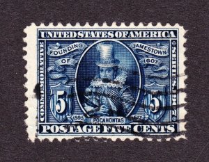 US 330 5c Jamestown Exposition Used VF Jumbo