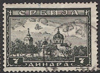 SERBIA  German Occupation 1942 Sc 2N39 Used 7d VF, Monastary