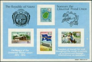 Nauru 1974 SG126 UPU MS MNH