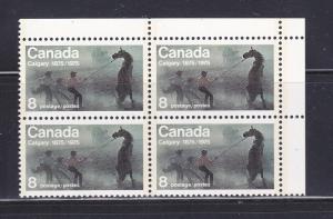 Canada 667 Block Of 4 Set MH Animals, Horse