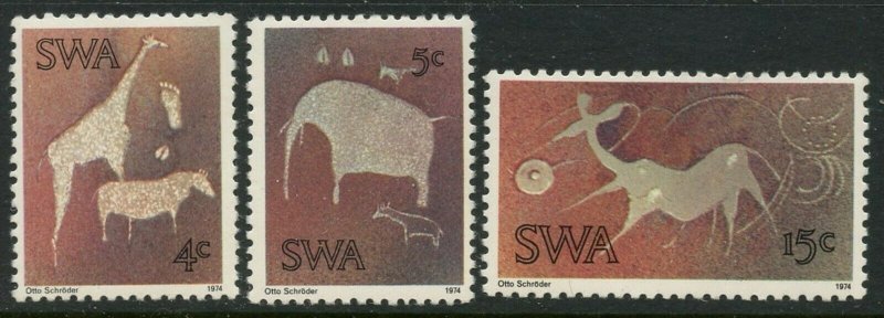 SOUTH WEST AFRICA Sc#367-369 SG264-266 1974 Rock Carvings OG Mint NH