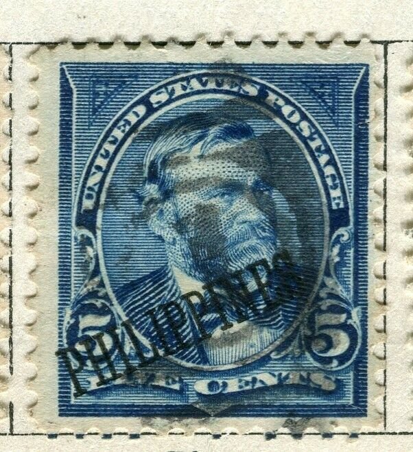 PHILIPPINES; 1899 early Presidential Optd. series issue used 5c. value