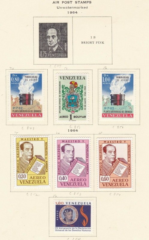 VENEZUELA ^^^1964  mint hinged AIRPOSTS  on page   $$@ ta300vene