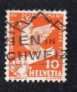 Switzerland 1925 10c orange Dove, Scott 211 used, value = 75c