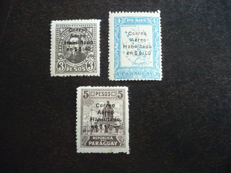 Stamps - Paraguay - Scott# C4-C6 - Mint Hinged Set of 3 Stamps