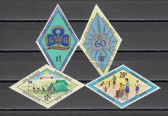 Barbados, Scott cat. 479-482.. Girl Guides, 50th Anniversary. LH. *