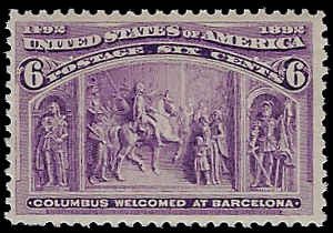 U.S. #235 MNH; 6c Columbus in Barcelona (1893)