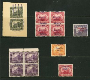 Nicaragua 1927 Cathedral Provisional Small Collection of Errors R285