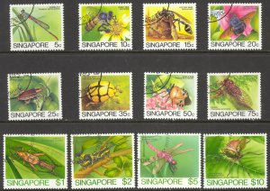 Singapore Sc# 453-464 SG# 491-502 Used 1985 Defs/Insects