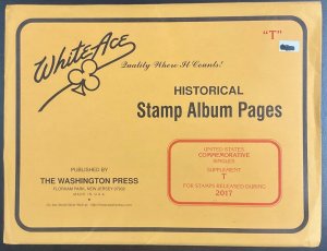 White Ace Historical Stamp Album Pages US Comm Singles Supplement T 2017  NEW