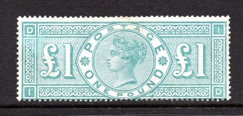 GB QV SG212 £1 Green Fine Mint No Gum Cat £4,000