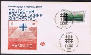 Germany. FDC. German Protestent Covention.   Scott # 1351 