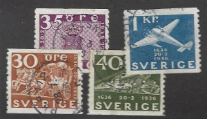 Sweden SC#256-258, 262 Used F-VF SCV$15.75...Great Spot(s)!