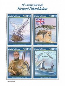 Guinea-Bissau - 2019 Explorer Ernest Shackleton - 4 Stamp Sheet - GB190505a