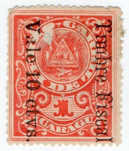 (I.B) Nicaragua Revenue : Duty Stamp 10c on 1c OP (+ 15c postage on reverse)