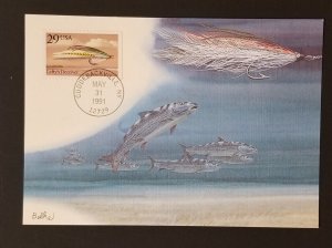 FDC Maxi Card Maximum Scott 2548 Lefty's Deceiver Fishing Lure Stamp 1991 M35