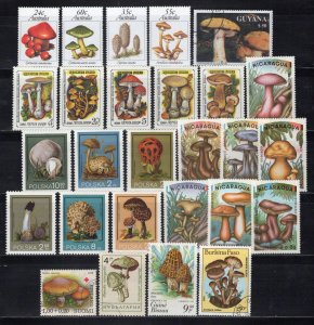 Mushrooms Stamp Collection MNH/Used Plants Nature Fungi ZAYIX 0524S0017