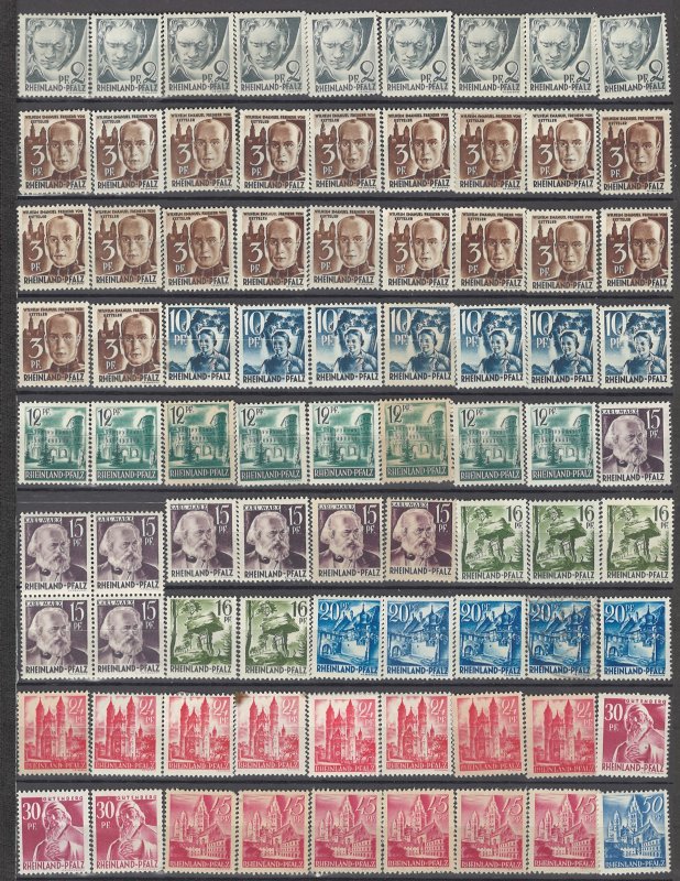 COLLECTION LOT OF # 856 GERMANY 117 RHINE OCCUPATION MH STAMPS 1947 CLEARANCE