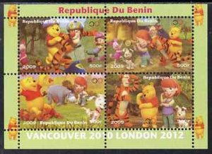 BENIN - 2009 - Olympics, Winnie the Pooh #1 - Perf 4v Sheet - MNH -Private Issue