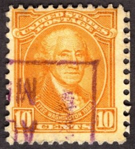 1932, US 10c, George Washington, Used, purple cancel, Sc 715