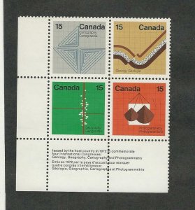 Canada, Postage Stamp, #585a Mint NH Block, 1972 (p)