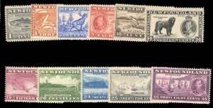 Newfoundland #233-243 Cat$64.50, 1937 George VI, complete set, never hinged, ...