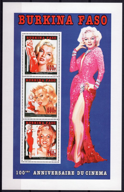 Burkina Faso 1995 Marilyn Monroe Compound S/S Perforated  Mi.#1350/2A