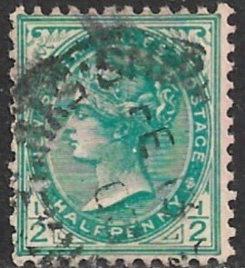 NEW SOUTH WALES 1899 QV 1/2d Blue Green DIE I Sc 102 VFU