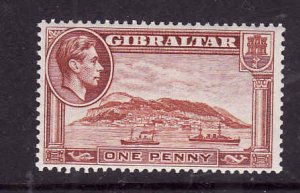 Gibraltar-Sc#108- id9-unused NH-1p red brown KGVI-perf 13 wmk sdwys-