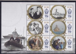 NEW ZEALAND 2016 ROYAL NAVY (RNZN) 75th ANNIVERSARY SET & S/SHEET