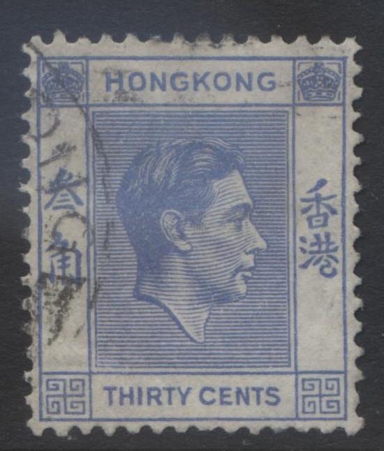 Hong Kong - Scott 161B - KGVI Definitive Issue- 1938 - FU - Single 30c Stamp