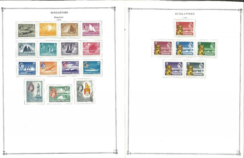 Singapore 1948-2007 MNH, LH in Mounts & Used Hinged on Scott Int. Pages