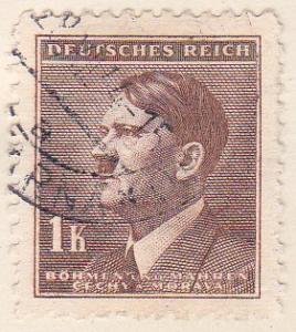 Bohemia & Moravia Sc #68 Stamp 1942 German Protectorate 1k Used.
