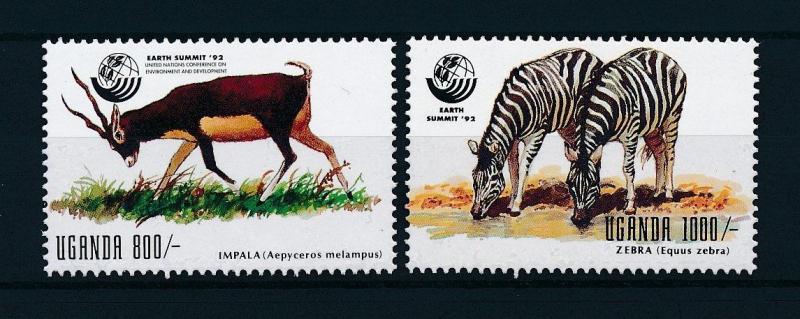 [25778] Uganda 1992 Wild Animals Unced Antilope Zebra MNH