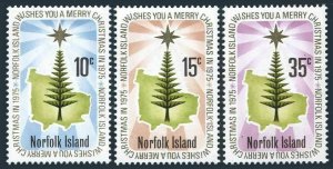 Norfolk 187-189,MNH.Michel 170-172. Christmas 1975,Star,Pine,Map.