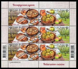 2023 Belarus 1478-1479KL Belarusian cuisine. Mushroom soup and baked apples