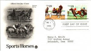 US 2756-2759 Sport Horses PCS Set of Two Typed FDC