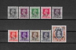 MUSCAT 1944 SG O1/10 MNH Cat £35