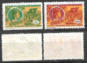 NORTH VIETNAM STAMPS 1958 , Sc.#80-81, MLH