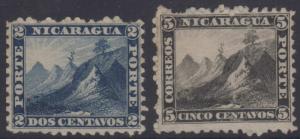 NICARAGUA 1862 LIBERTY CAP Sc 1-2 Yvert 1-2 FULL SET UNUSED F,VF SCV$225 €285 