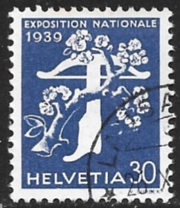 SWITZERLAND 1939 30c National Exposition Issue French Language Sc 259 VFU