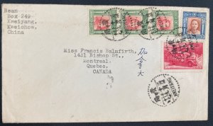 1930s Kweitan China cover To Montreal Canada