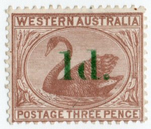 (I.B) Australia Postal : Western Australia 1d on 3d OP (SG 91)