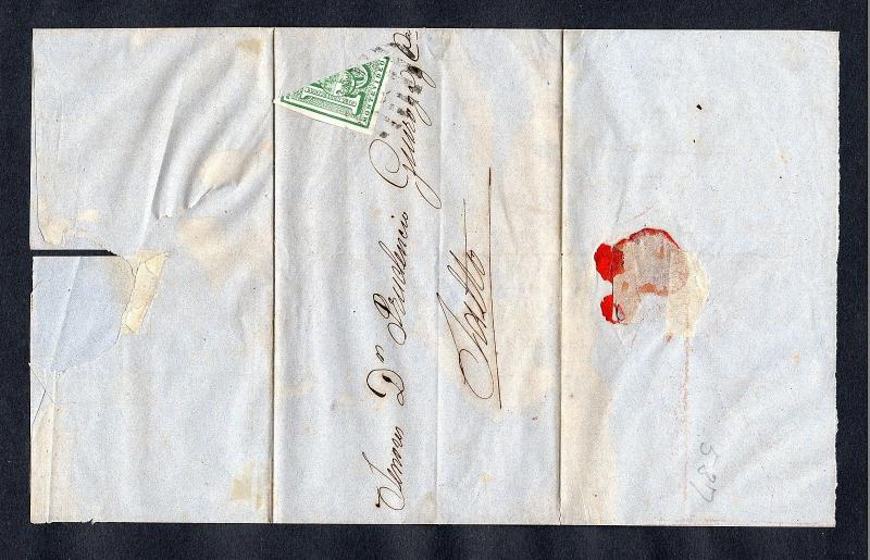 URUGUAY CLASSIC #31 BISECTED TRIANGLE HORSE ON COVER  MONTEVIDEO SALTO