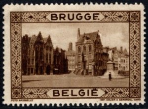 Vintage Belgium Poster Stamp Brugge Unused