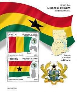 Guinea - 2020 African Flags, Ghana - 2 Stamp Souvenir Sheet - GU200258d4