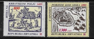 Croatia 1993 Famous Croatian Battles Sc 167-168 MNH A1758