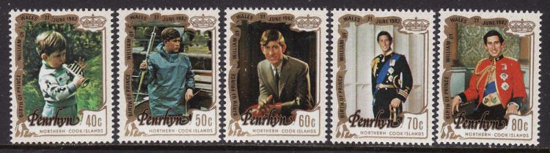 Penrhyn Island #195-99 F-VF Mint NH ** Royal Wedding