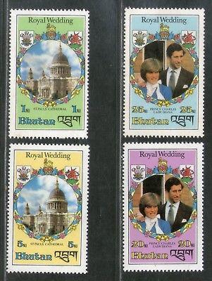 Bhutan 1981 Royal Wedding Princess Diana & Charles Paul Church Sc317-20 MNH 1639